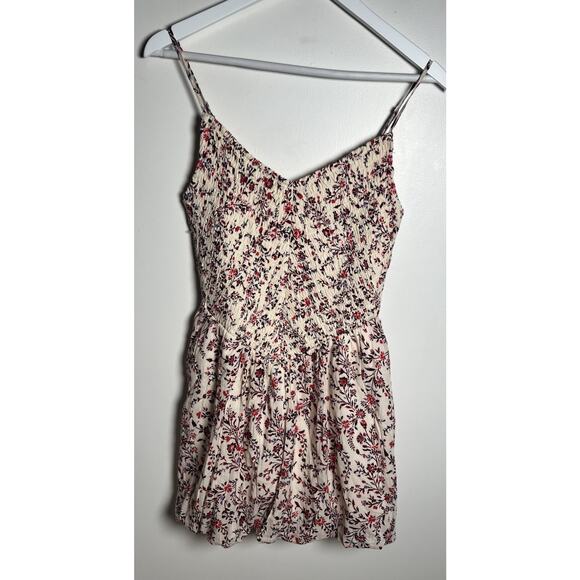 American Eagle AE Bella Bubble Pink Floral Spaghetti Strap Mini Dress Small NEW - Picture 5 of 13